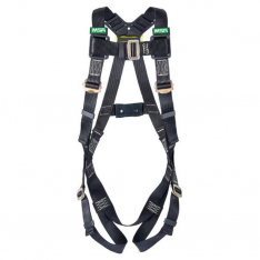 MSA 10163240, Workman Arc Flash Crossover Harness, BACK WEB Loop, Tongue Buckle leg straps, Rubber C